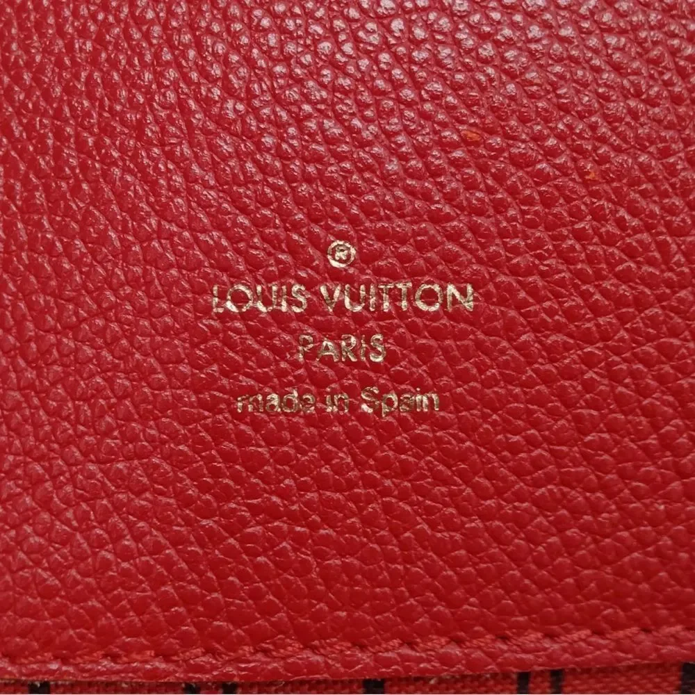 Auth Louis Vuitton Cherry Red Empreinte Monogram Leather PM Bagatelle Hobo Bag - Picture 12 of 15